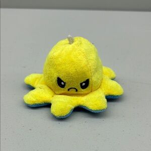 Reversible Yellow and Blue Octopus Plush Toy